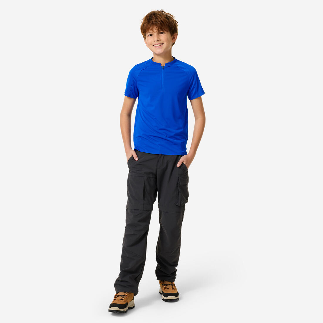 T shirt de randonnée enfant mh550 bleu 7-15 ans