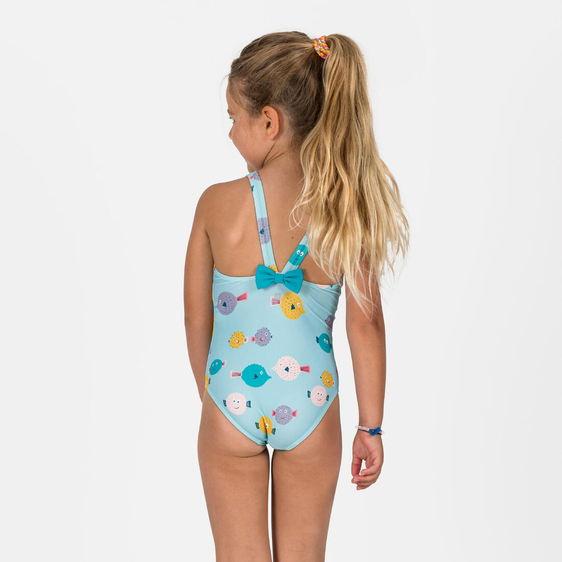 Maillot de bain 1 pièce bébé fille rose imprimé rayures