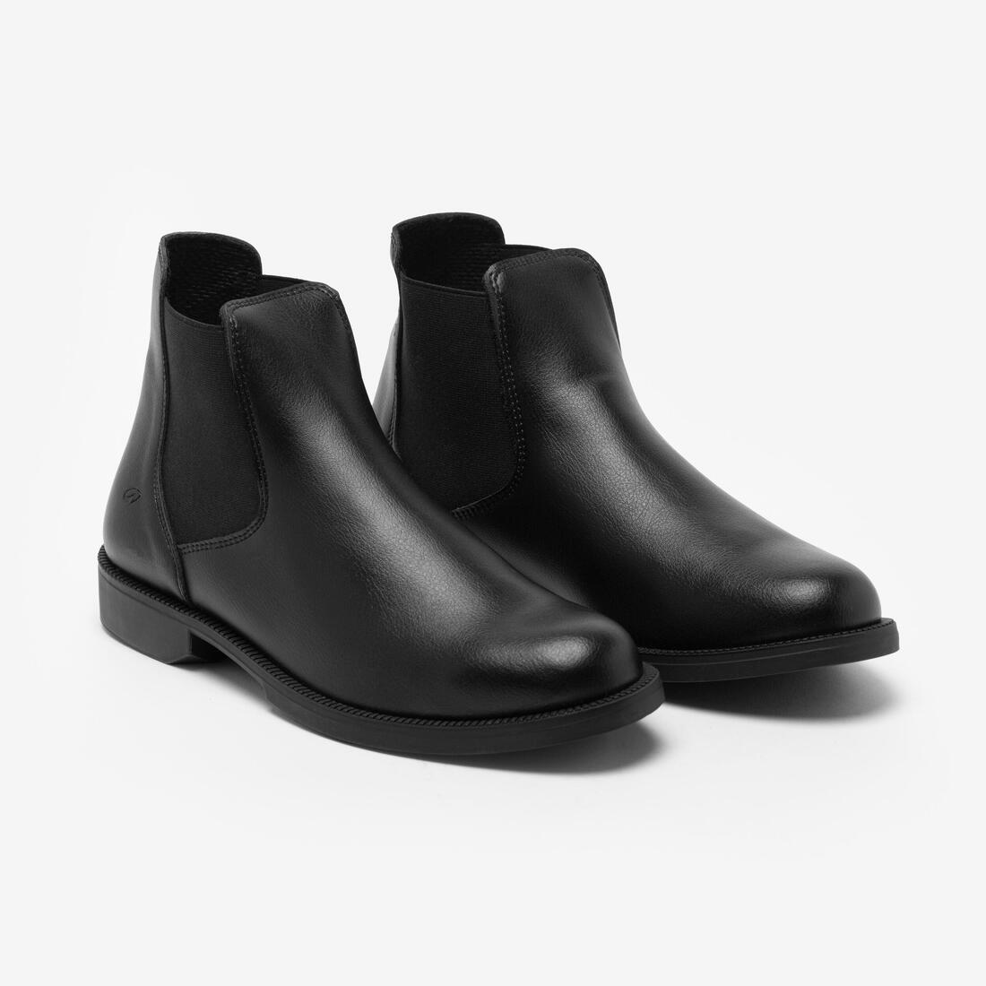 Boots équitation synthétique adulte - 500 noires