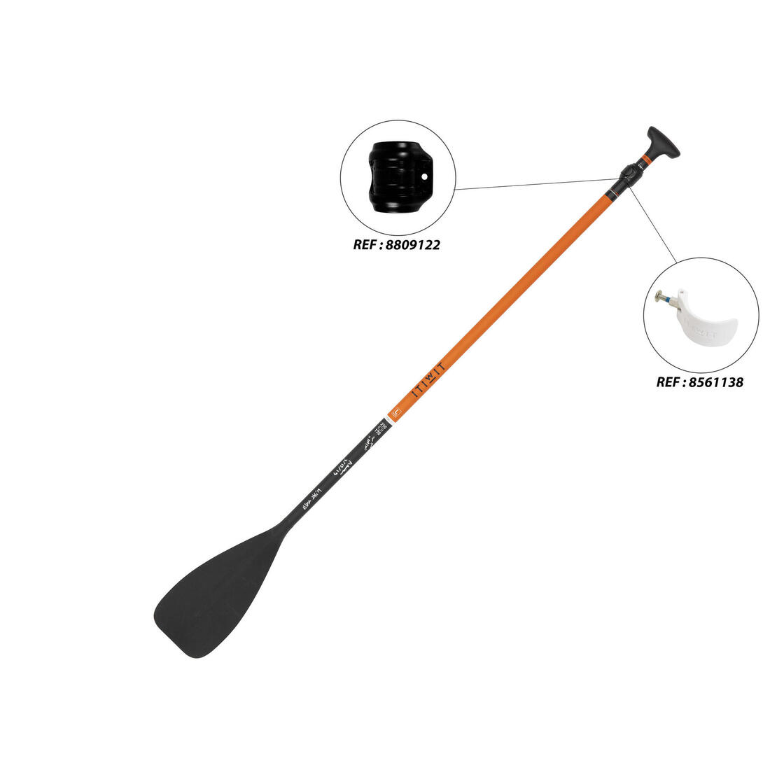 Pagaie de stand up paddle 500 en 2parties -170-210cm
