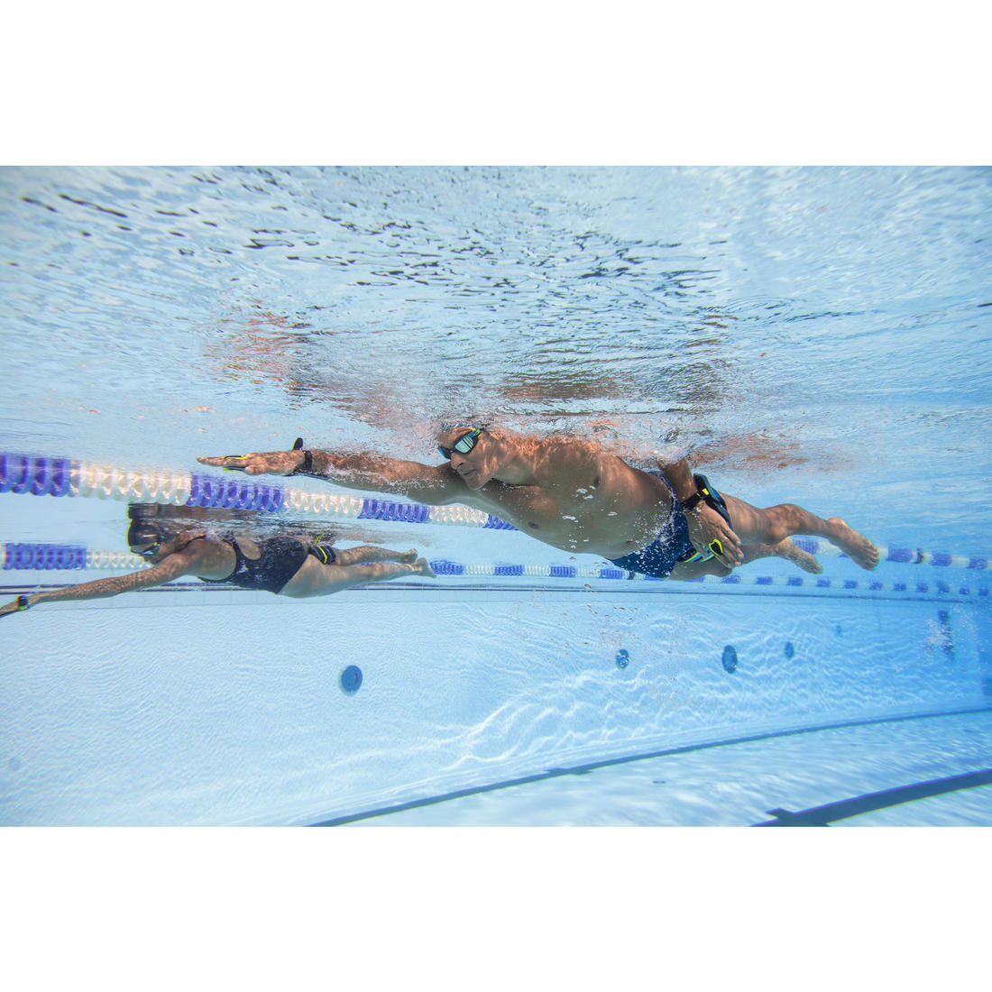 Lunettes De Natation SPIRIT - Verres Miroirs - Grande Taille - Noir Beige Blanc
