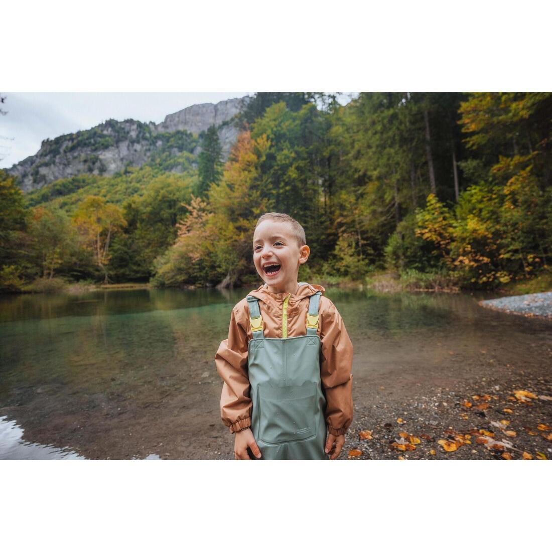 Salopette de randonnée imperméable enfant 2-6 ans, MH900 vert