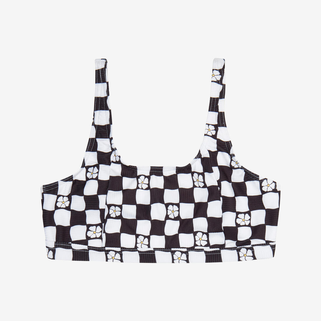 Haut de maillot de bain brassière fleuri réglable Fille - 500 Nora