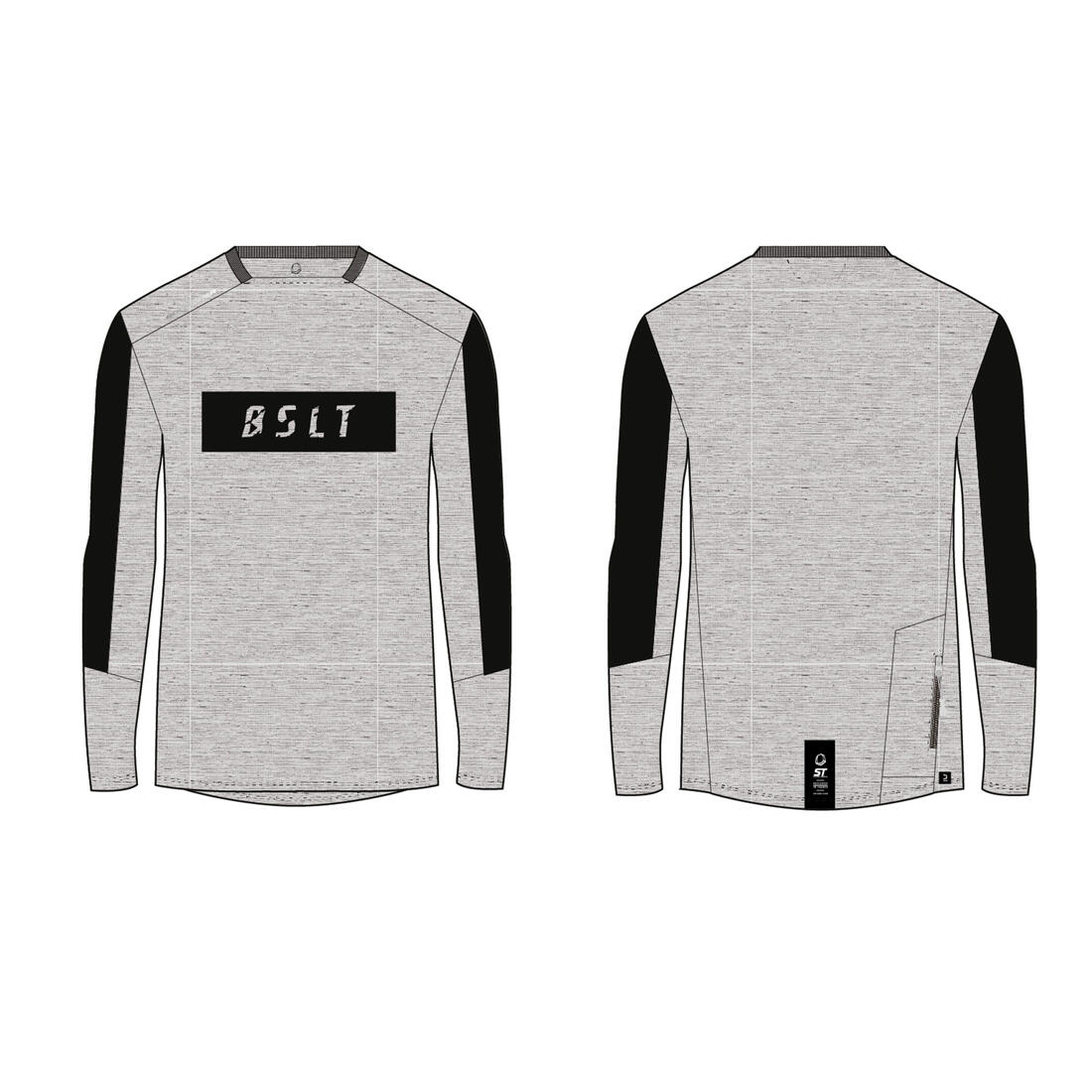 Maillot manches longues velo vtt expl 100 gris