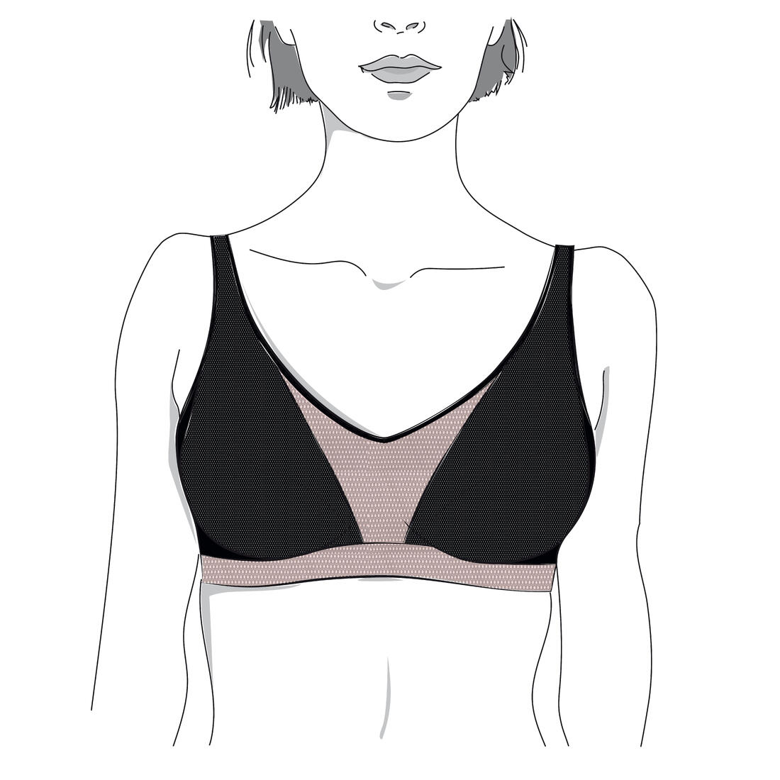 Brassière bretelles croisables maintien fort femme