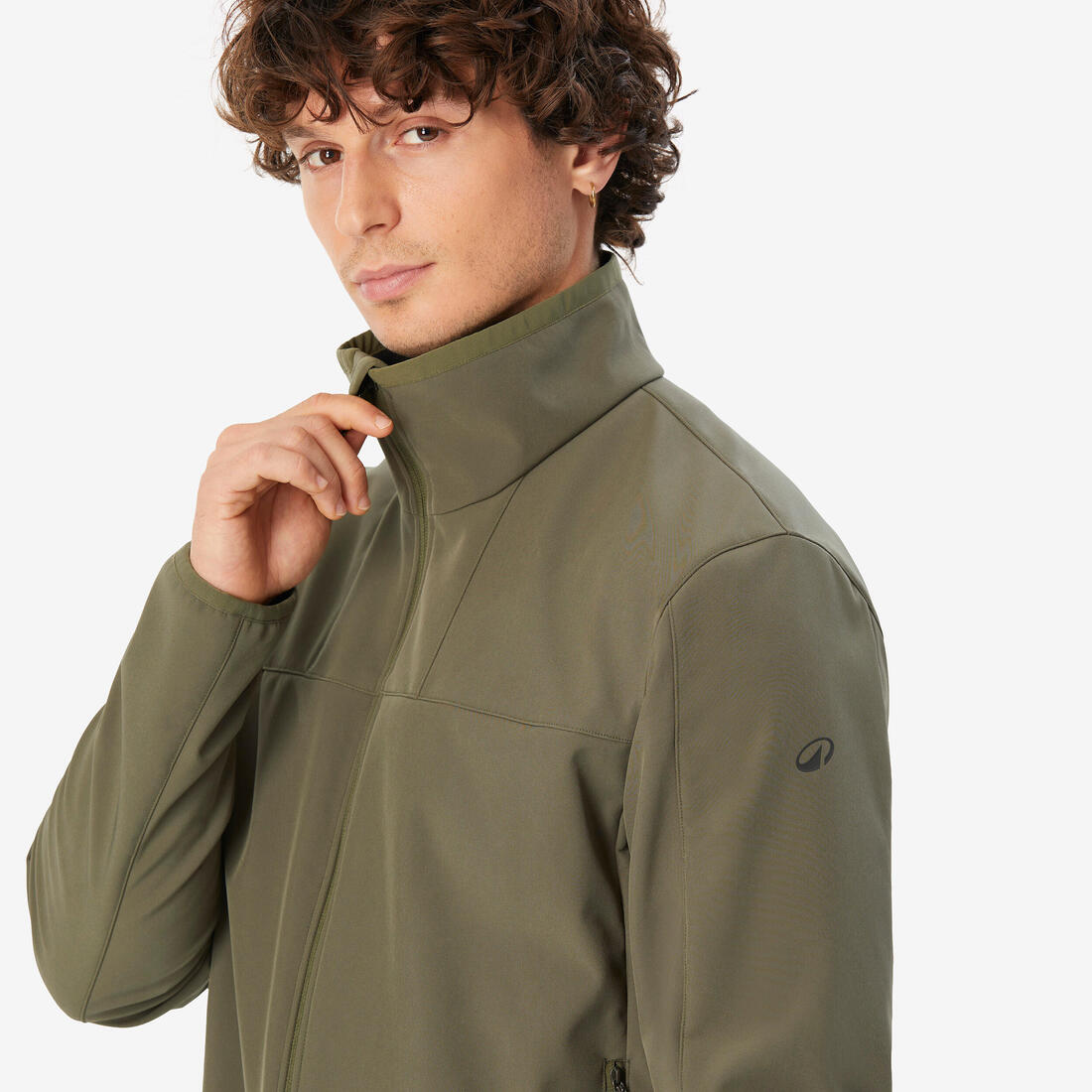 Veste de trek coupe-vent softshell homme MT100 khaki