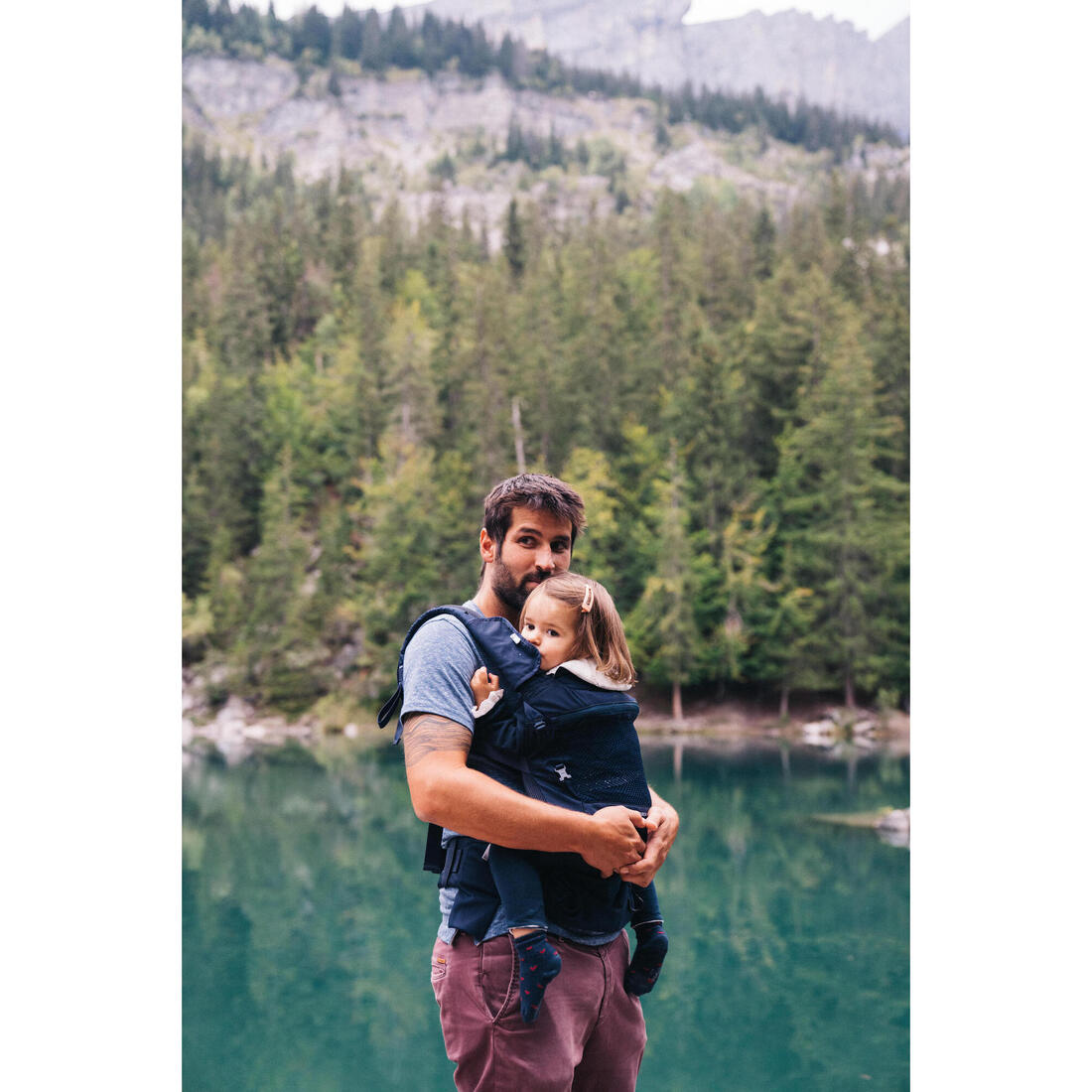 Porte-bébé physiologique de 9 mois à 15kg - MH500 bleu marine