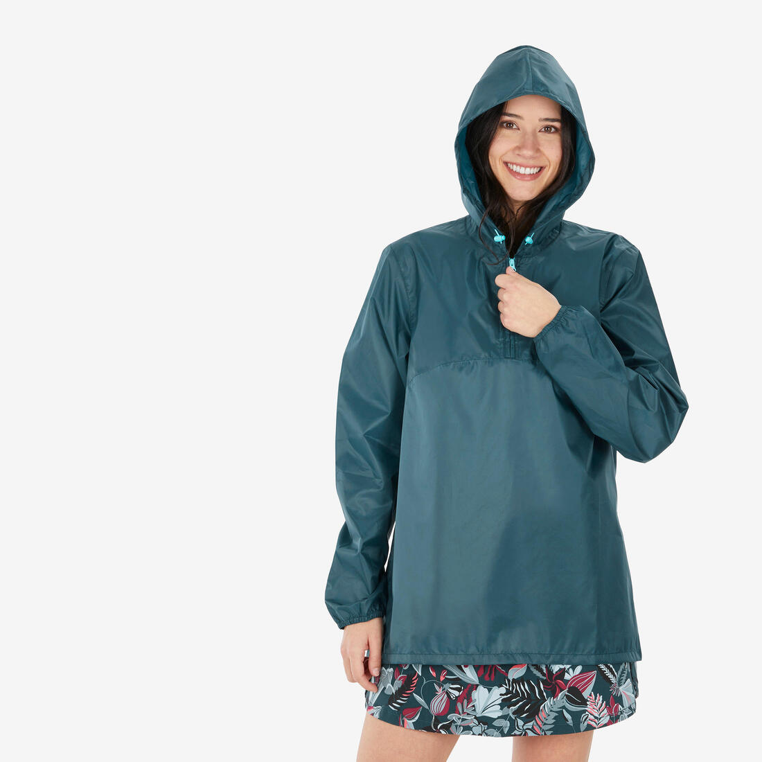 Veste de randonnée déperlante coupe-vent femme, Raincut 1/2 Zip