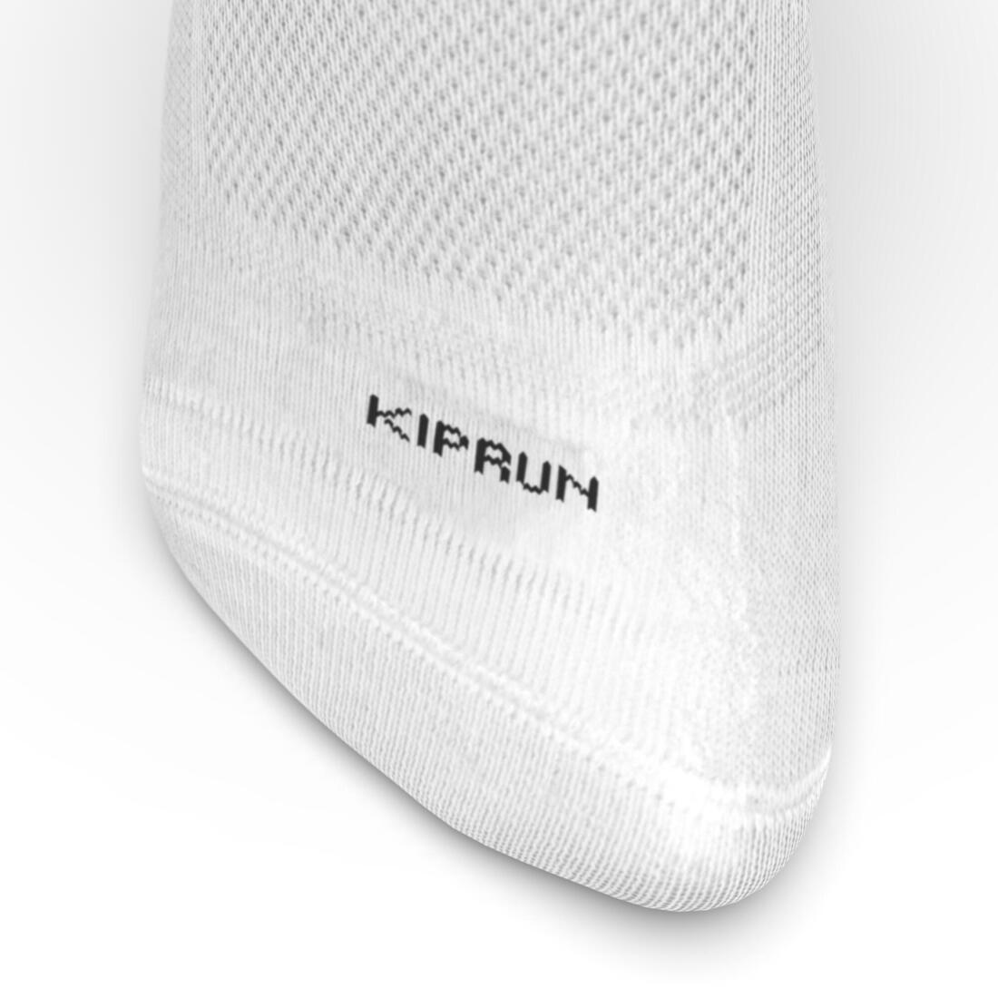 Lot de 3 paires de chaussettes de running adultes, KIPRUN Essential blanches