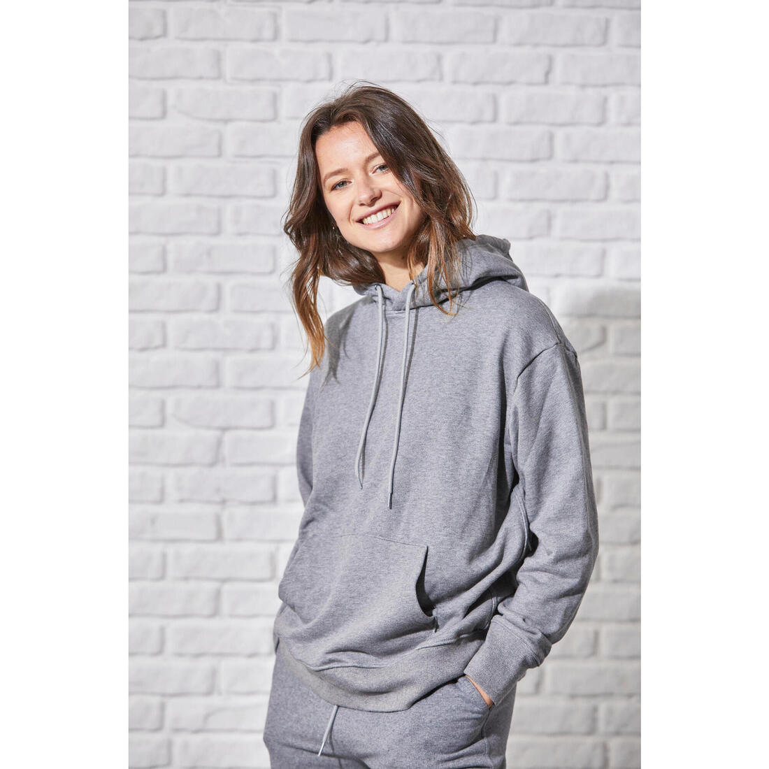 Sweat à capuche en coton fitness femme