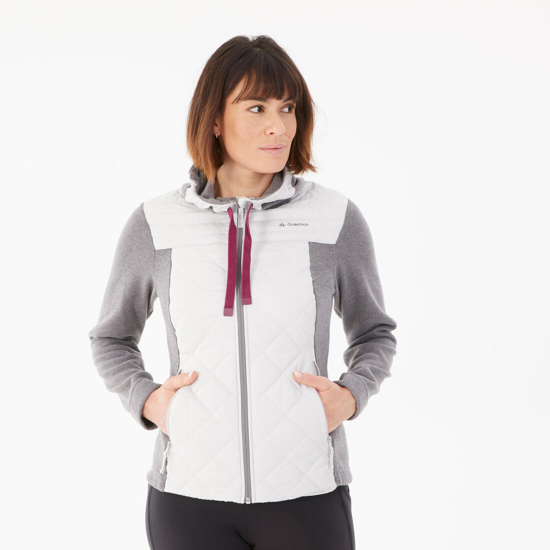 Sweat à capuche de randonnée - NH100 Hybrid - Femme