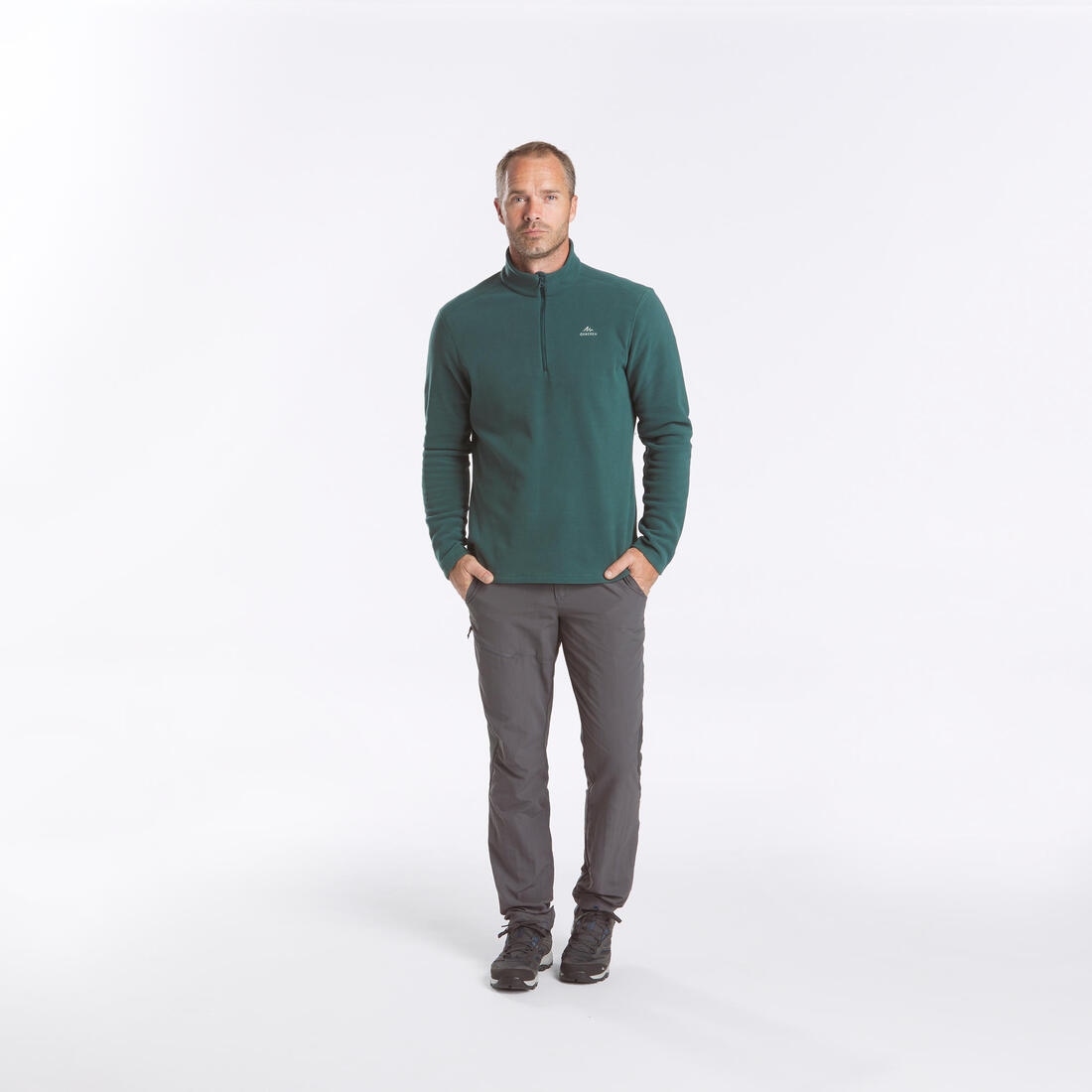 Polaire de randonnée montagne homme, MH100 demi zip