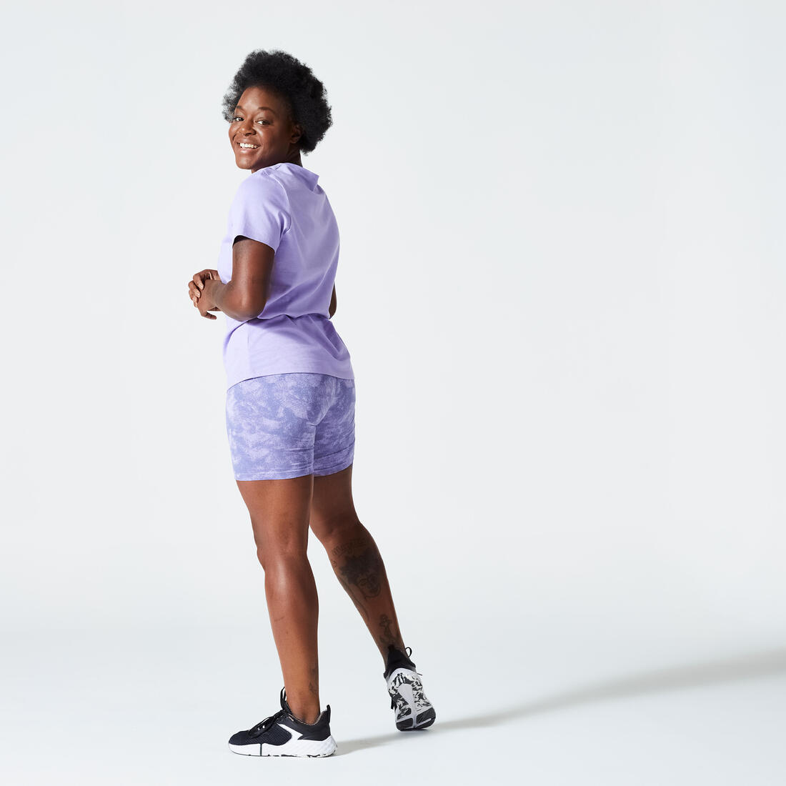 Tee-shirt en coton col rond femme