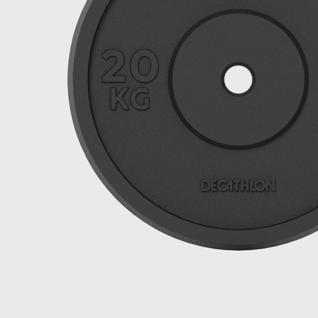 Disque de musculation fonte 20kg 28mm, disque de fonte en partie recyclée