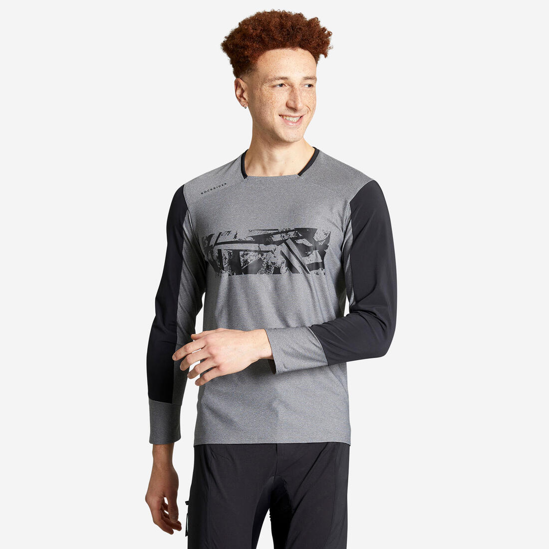 Maillot manches longues velo vtt expl 100 gris