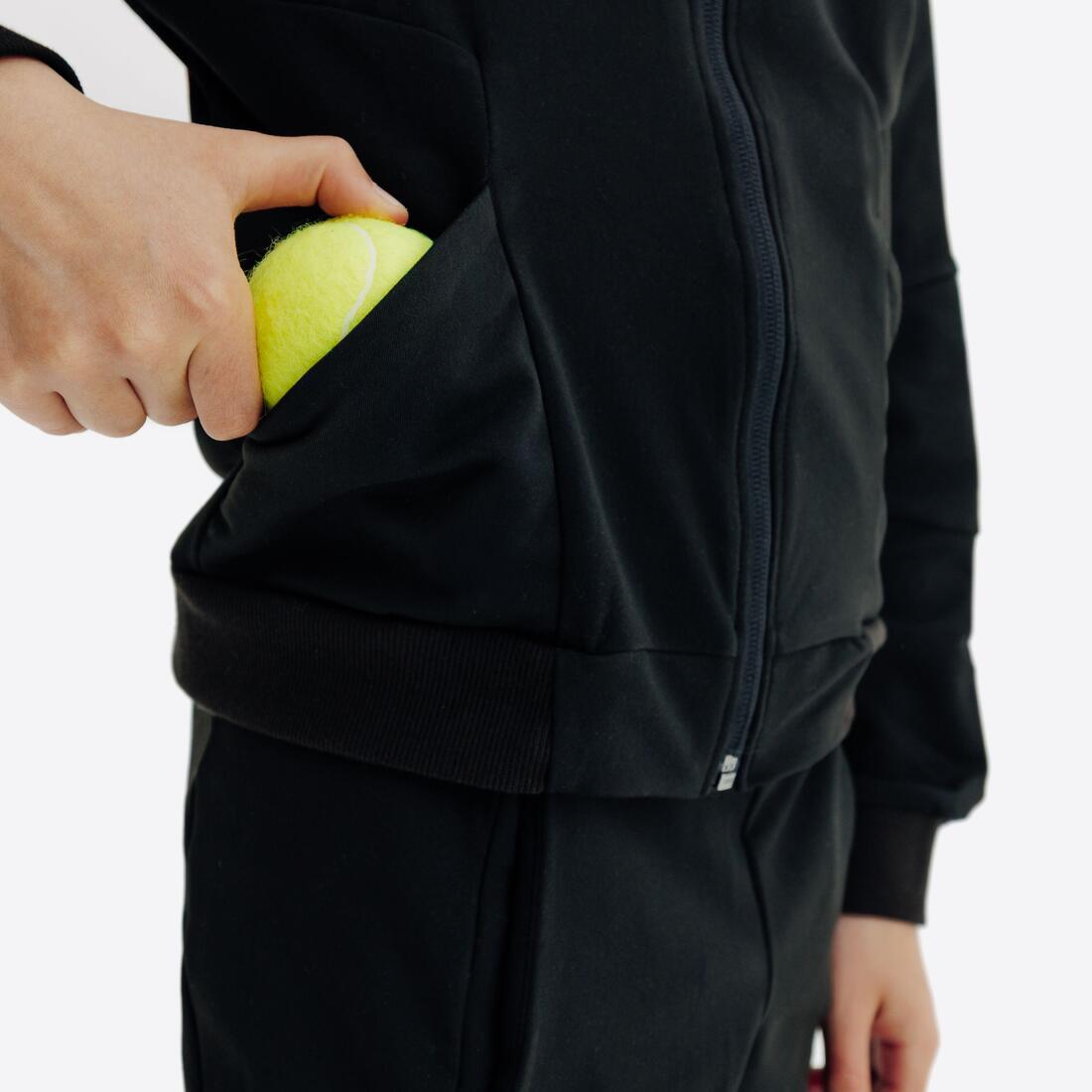 Veste de tennis garcon - TJK500 noir