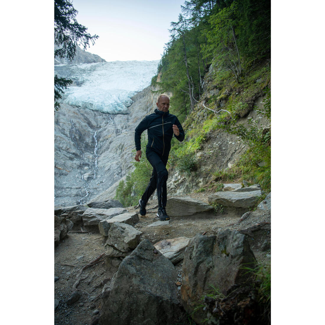 Pantalon de running & trail running imperméable Homme - KIPRUN Run 900 Rain Noir