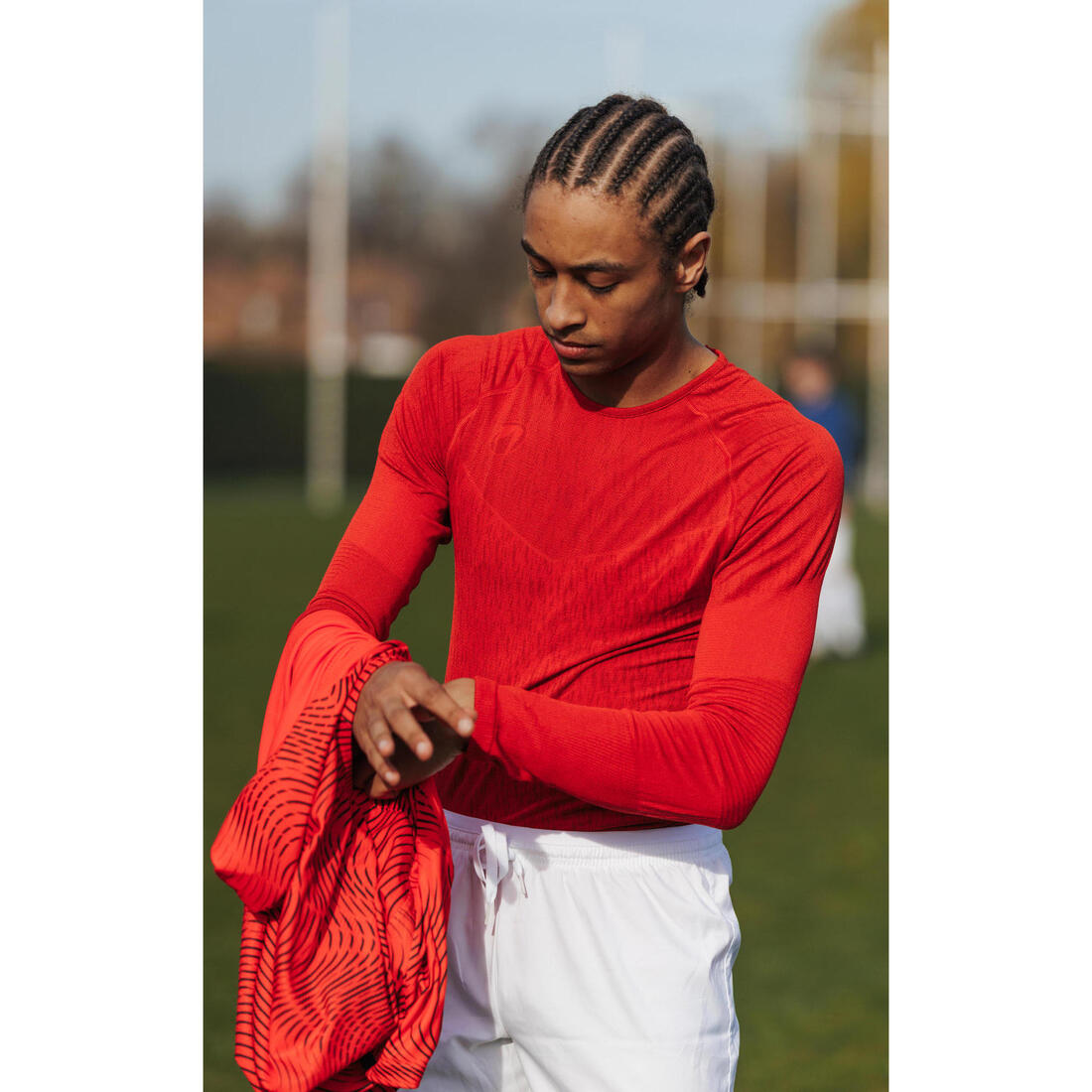 Sous-maillot de foot thermique sans-couture manches longues, Keepdry