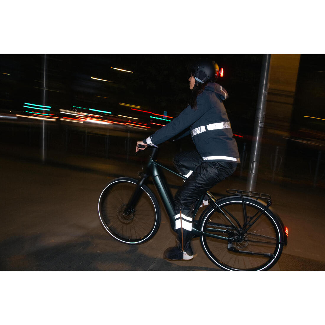VESTE PLUIE VELO VILLE VISIBILITE NUIT 540 FEMME BLEU MARINE