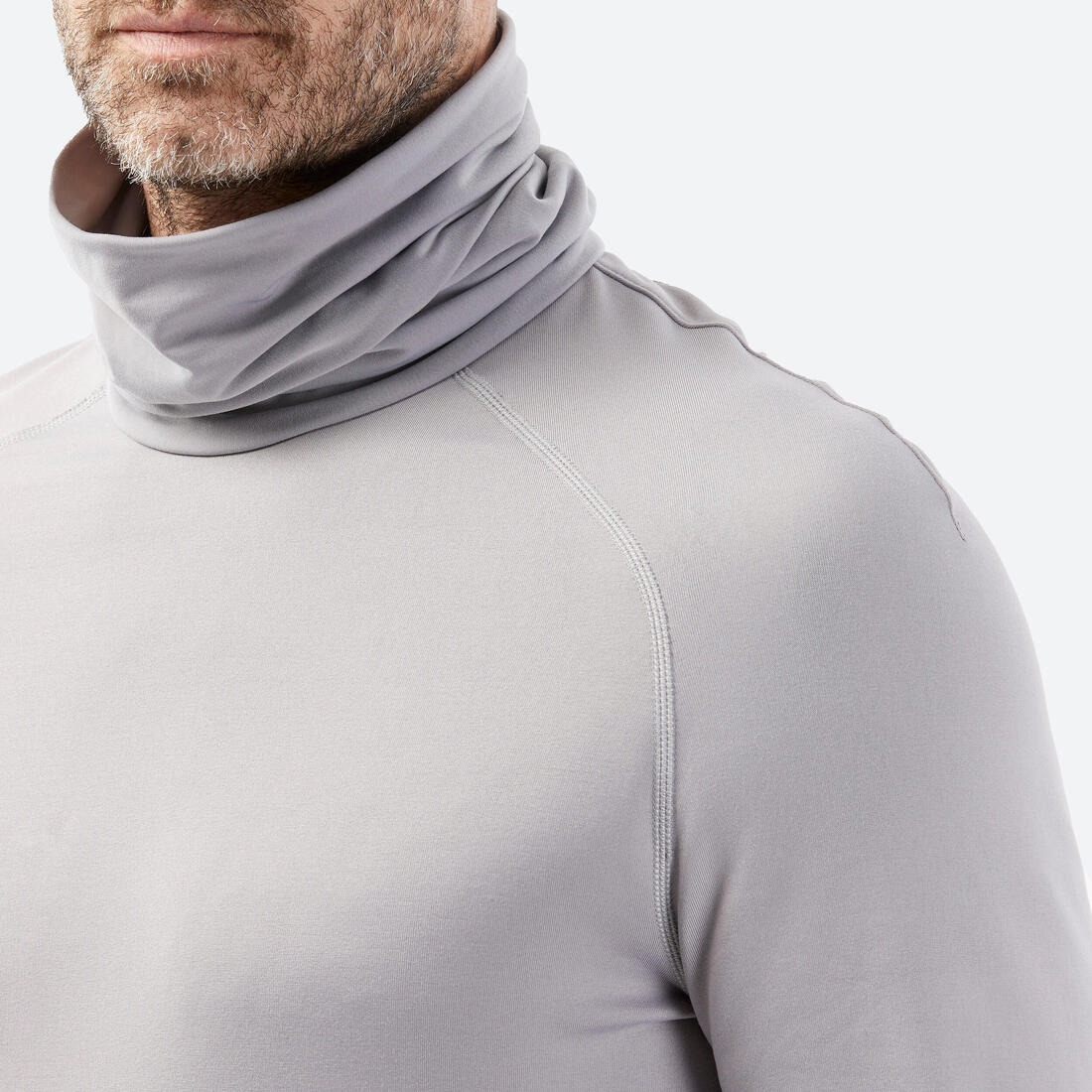 Sous-vêtement de ski à col roulé chaud et respirant homme, BL 500 bleu foncé