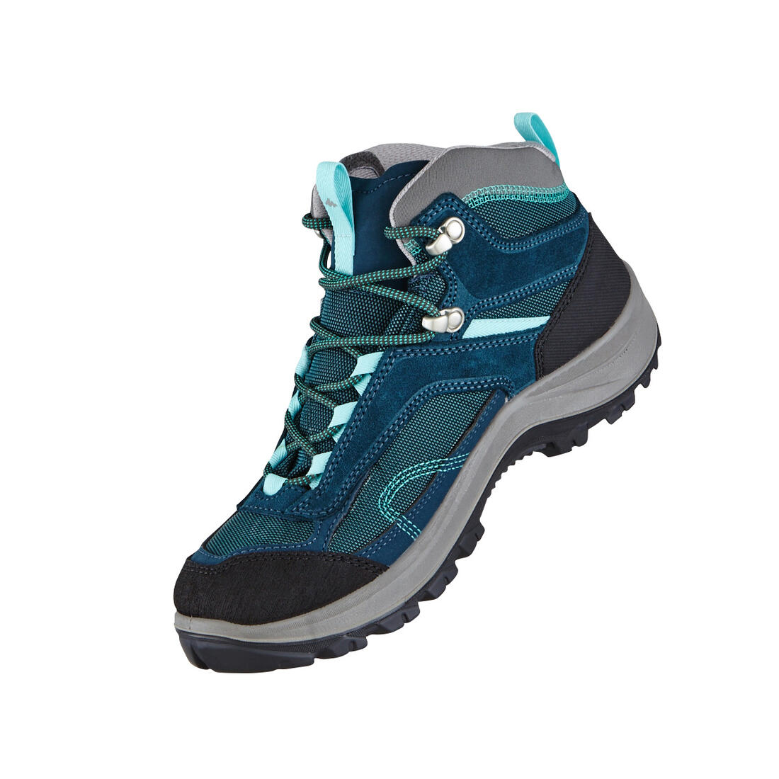 Chaussures imperméables de randonnée montagne - MH100 Mid Turquoise - Femme