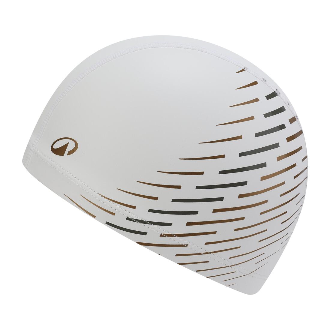 Bonnet de bain en maille enduite - tissu imprimé - taille m - blanc line