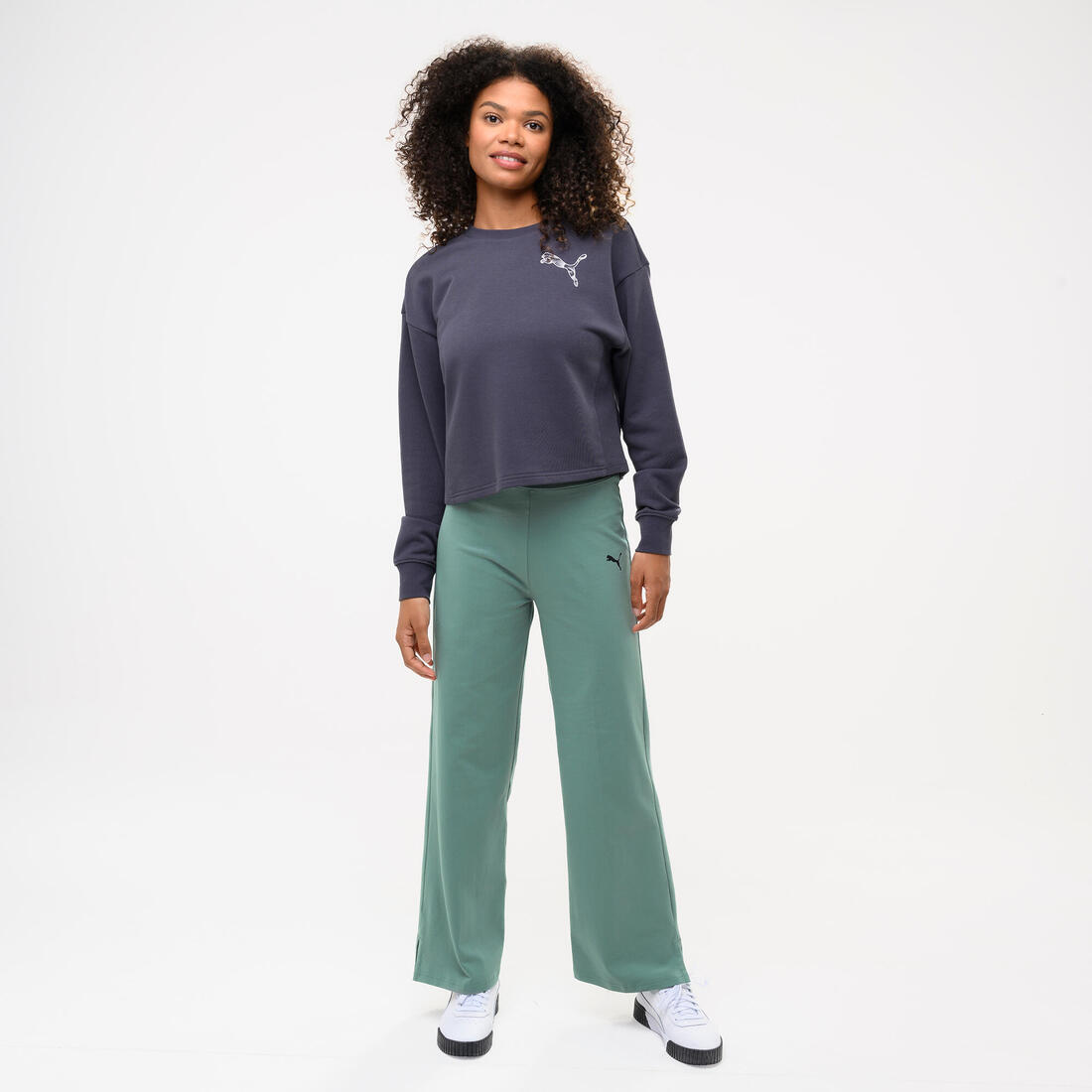 Pantalon droit en coton femme