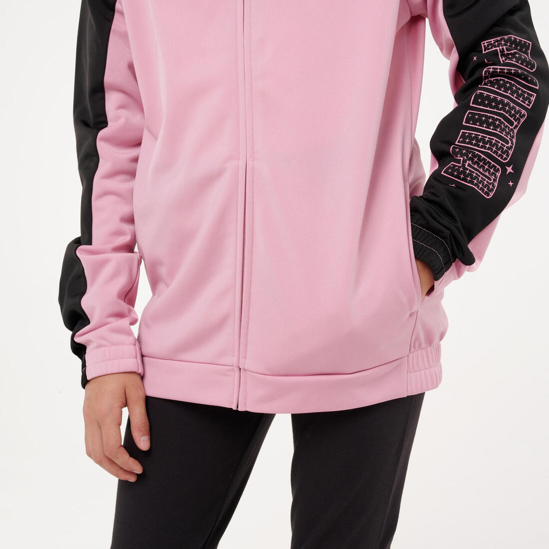 Ensemble survêtement polyester fille, rose et