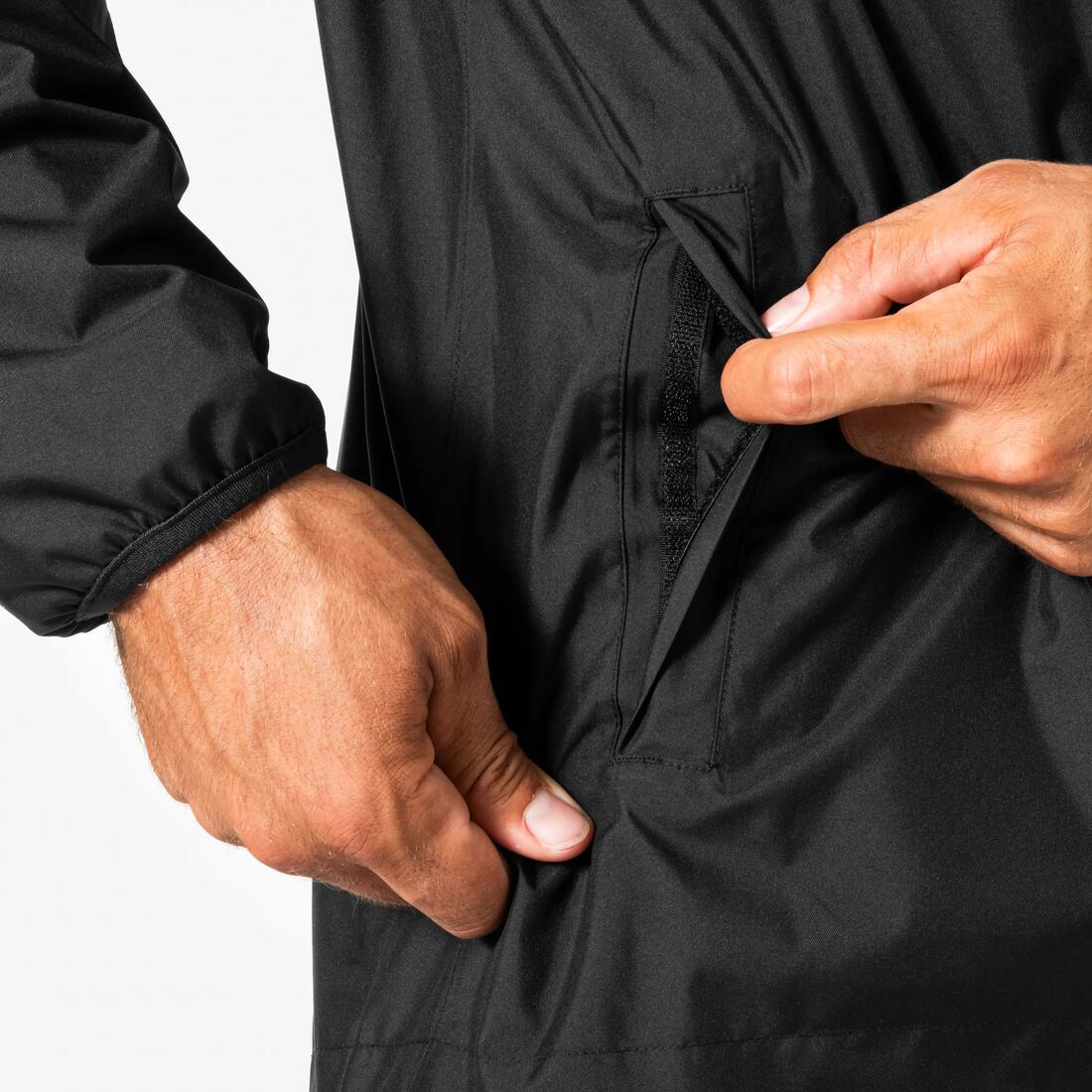 Coupe vent de pluie imperméable de rugby Adulte - Smocktop noir 500