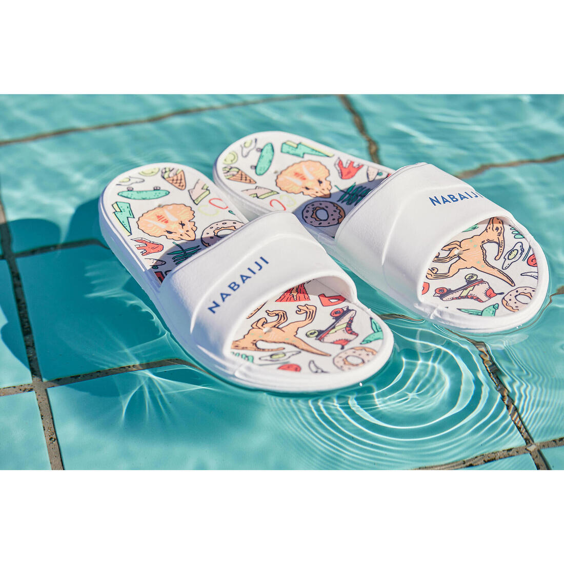 Sandale claquette piscine enfant slap 500 print croco