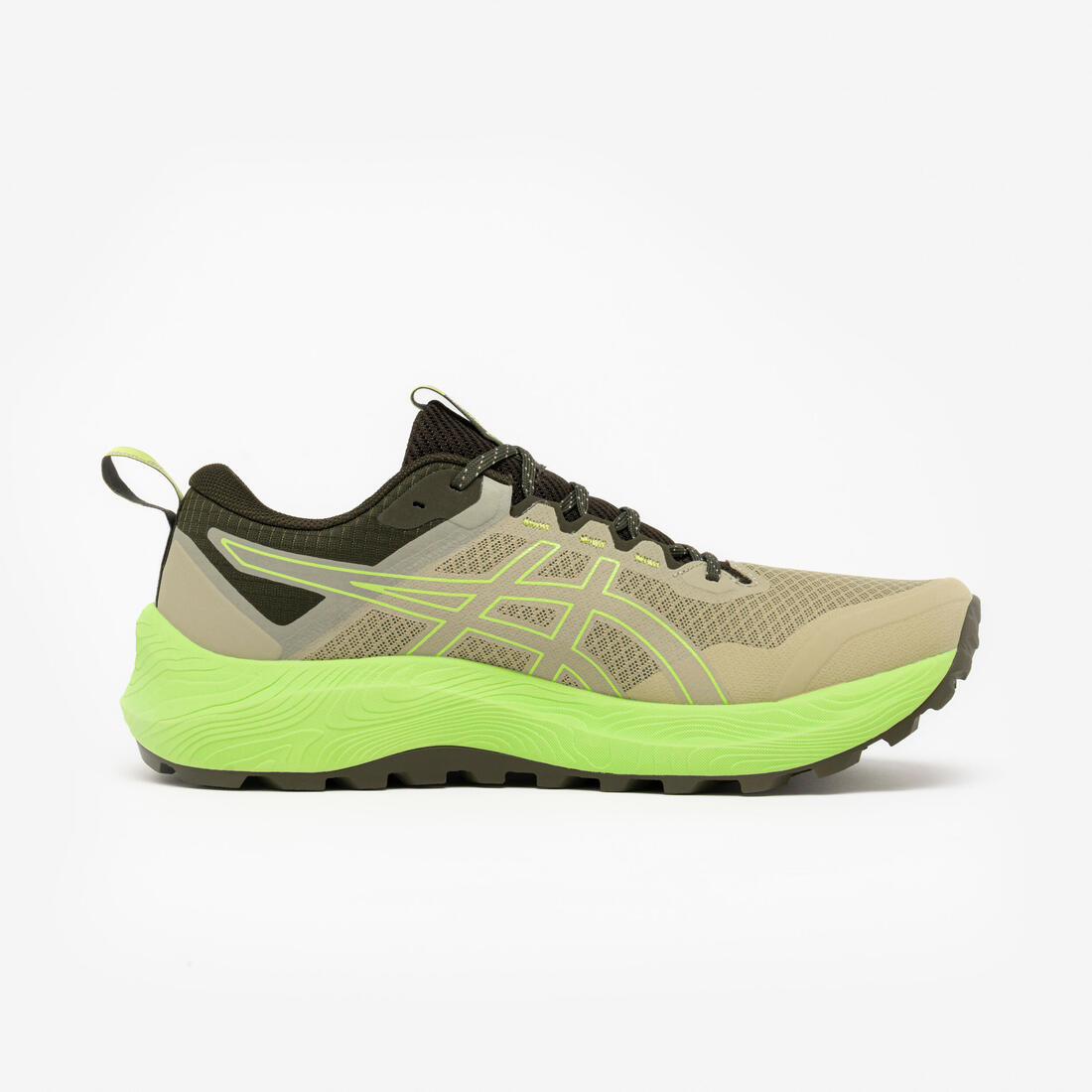 Chaussures de running trail femme, Asics trabuco terra 2, noir vert et