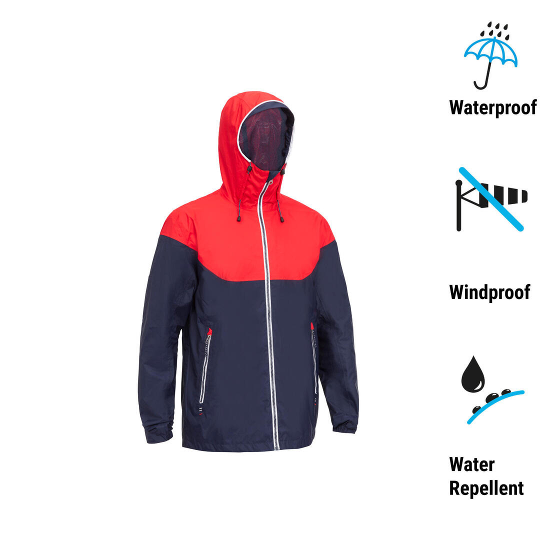 Veste imperméable de voile - veste de pluie coupe vent sailing 100