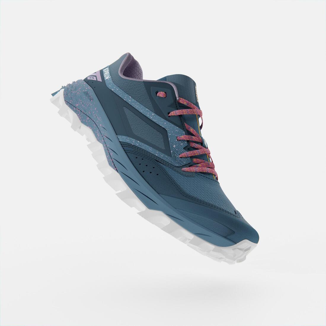 Chaussures de Trail Running Femme, Kiprun XT8 Vert Jaune