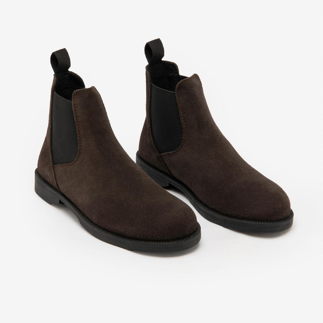Boots équitation croute de cuir junior - 500 marron