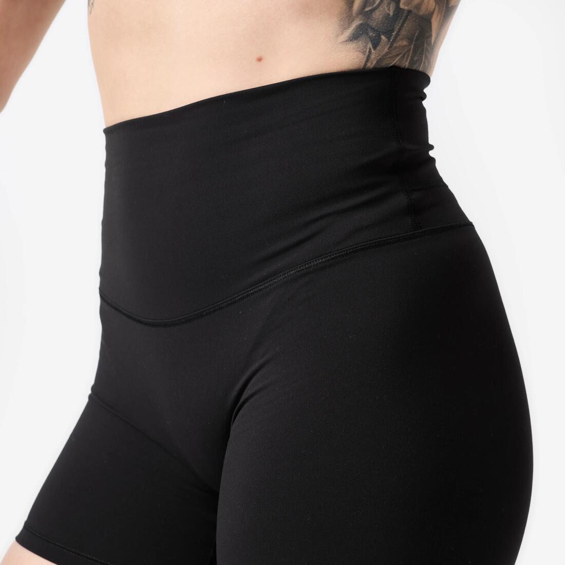 Short de crossfit court et extensible femme, noir