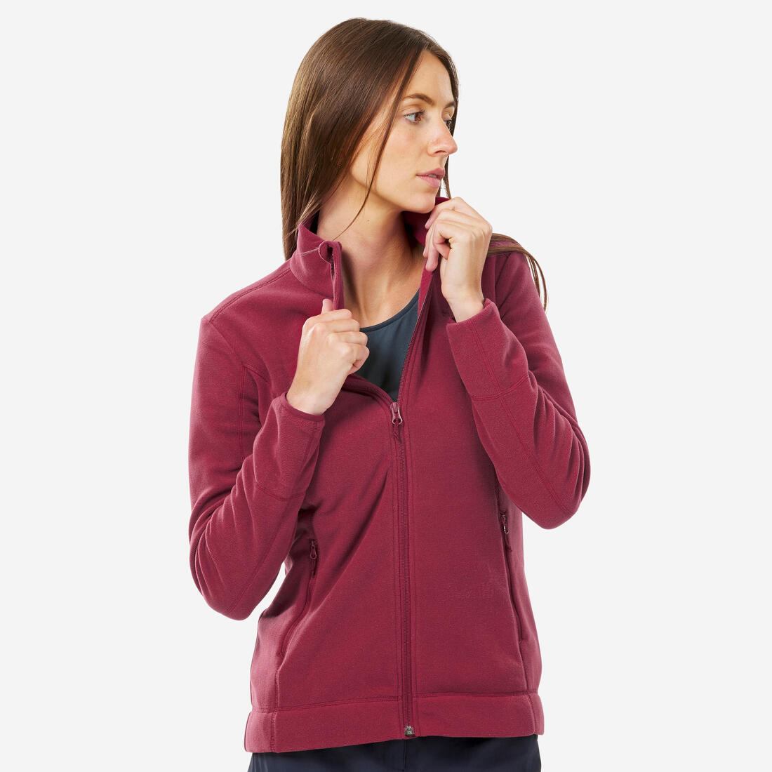 Polaire de randonnée montagne femme, MH100 full zip