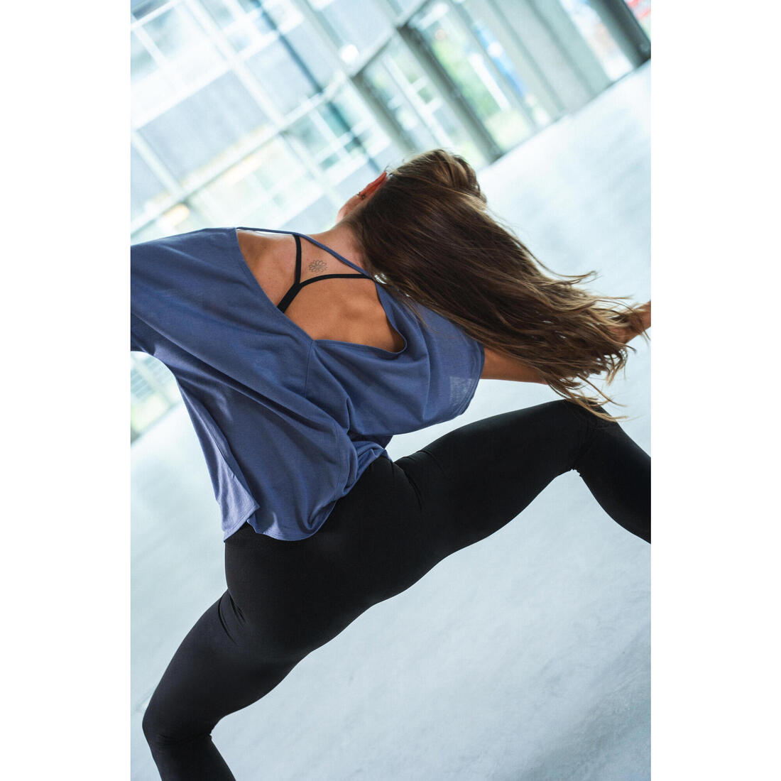 T-shirt danse moderne, manches courtes fluides femme