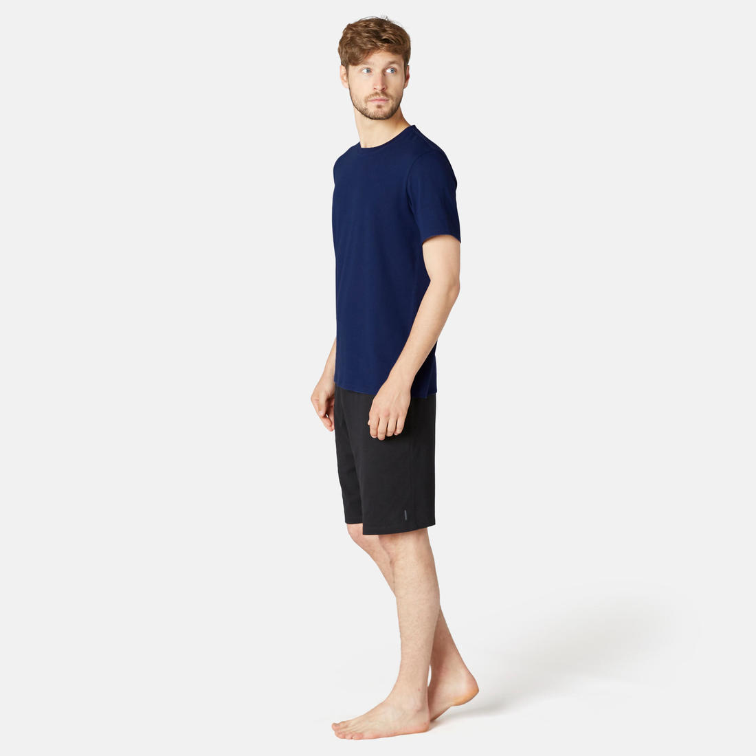 T-shirt fitness manches courtes coton extensible col rond homme rouge grenat