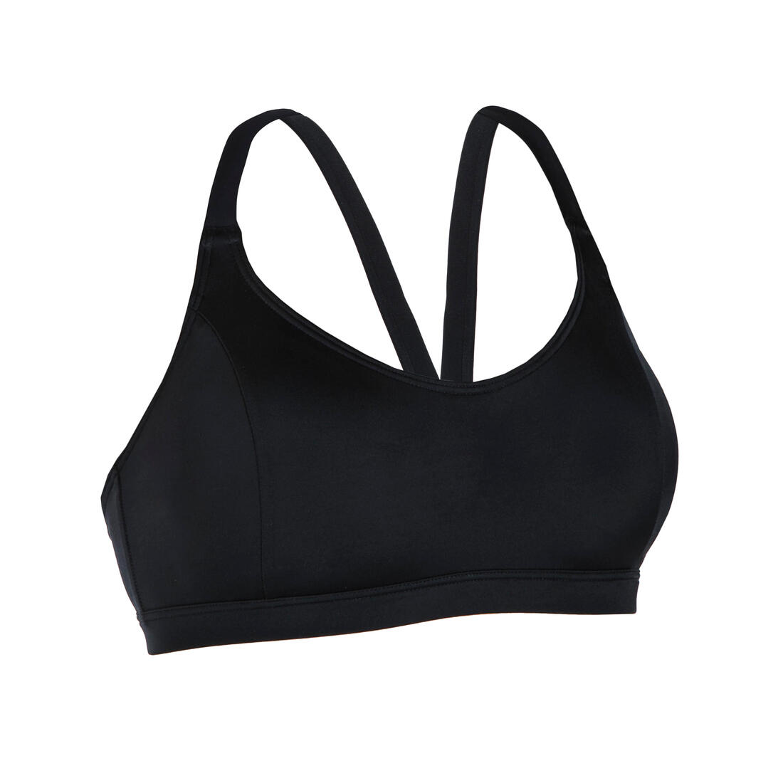 Haut de maillot de bain brassière natation loisirs femme, Vega noir