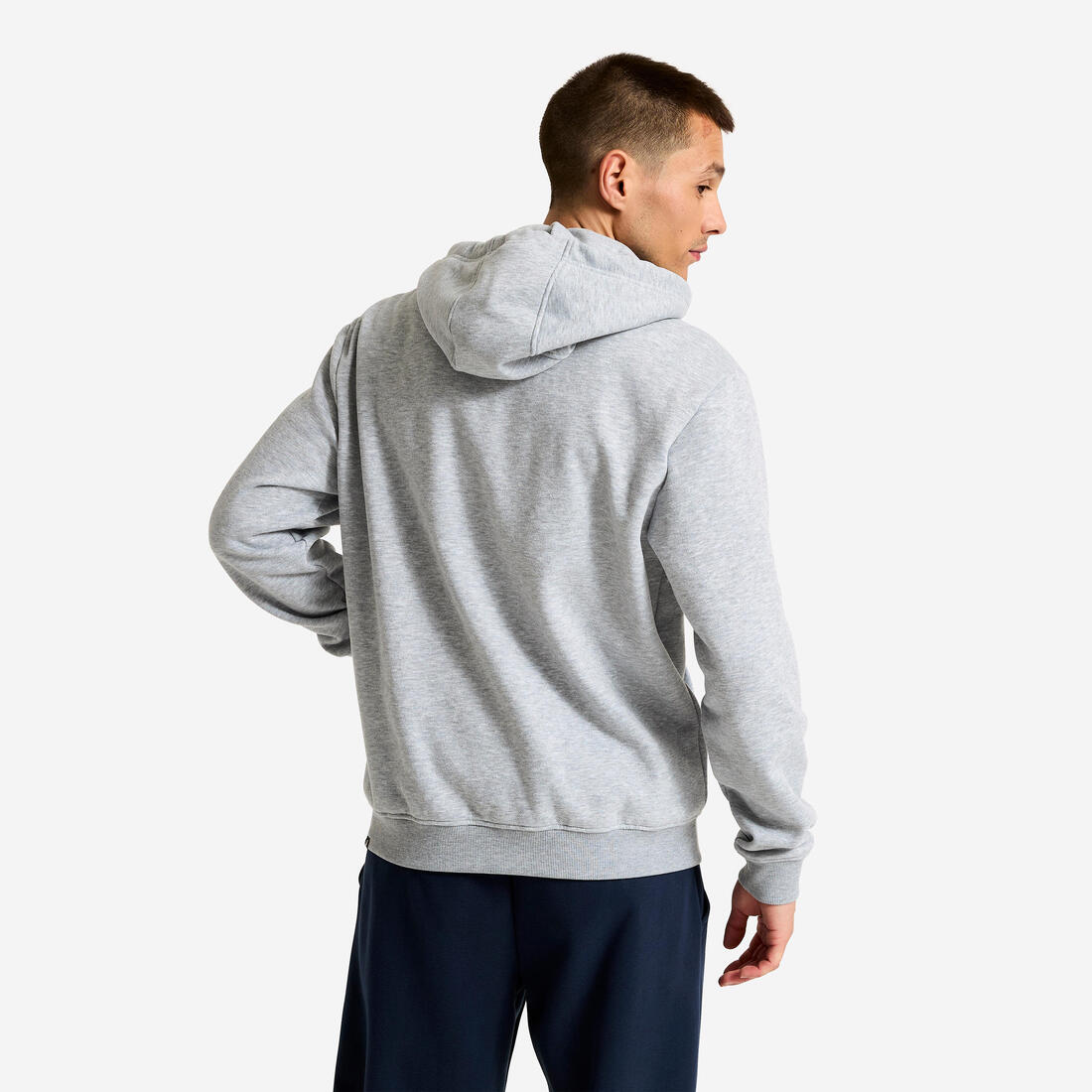 Sweat de sport zippé à capuche chaud homme, bleu foncé