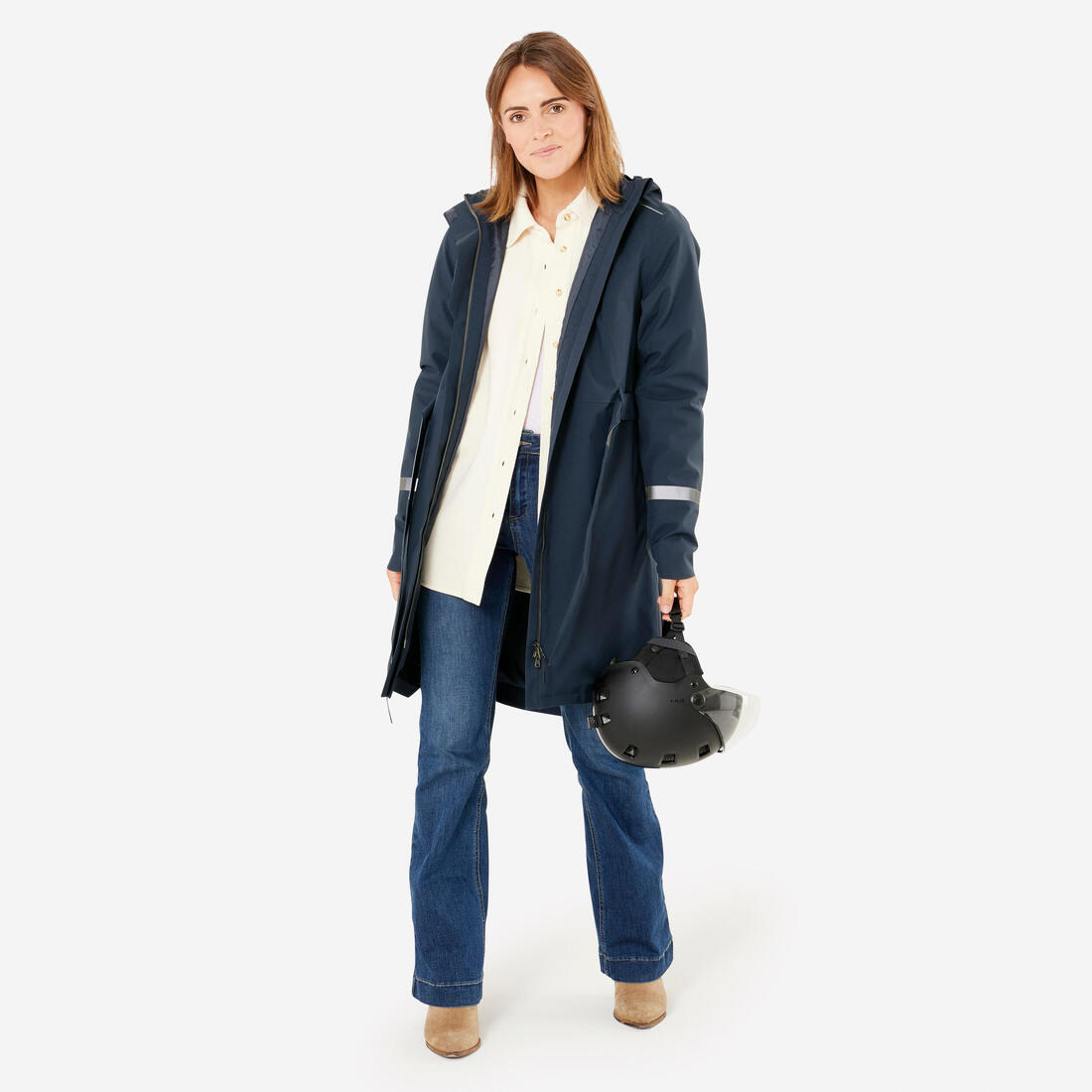 Trench femme imperméable avec capuche - vélo ville