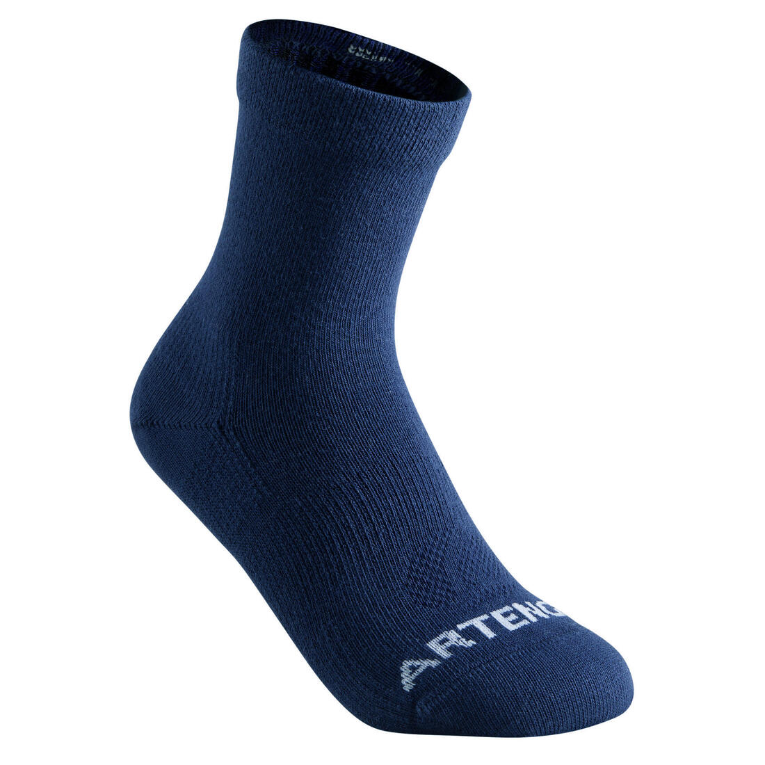 CHAUSSETTES DE SPORT HAUTES ENFANT RS 60 BLANC MARINE LOT DE 3.