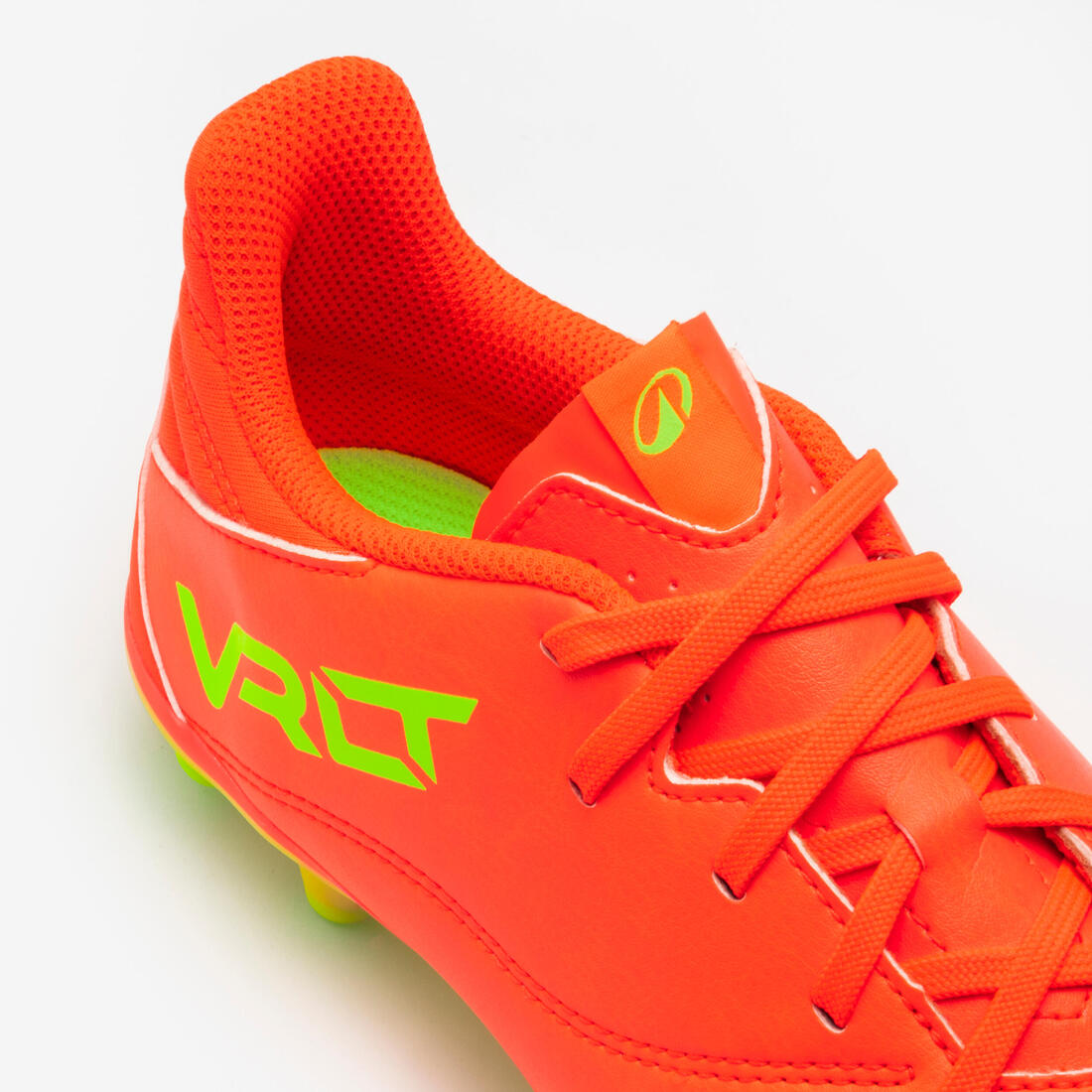 CHAUSSURES DE FOOTBALL ENFANT EN CUIR ET A LACETS VIRALTO II FG ACID RED