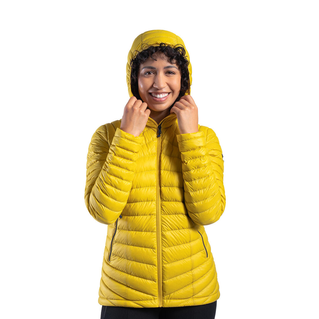 Doudoune à capuche en duvet de trek montagne - mt100 -5 °c - femme