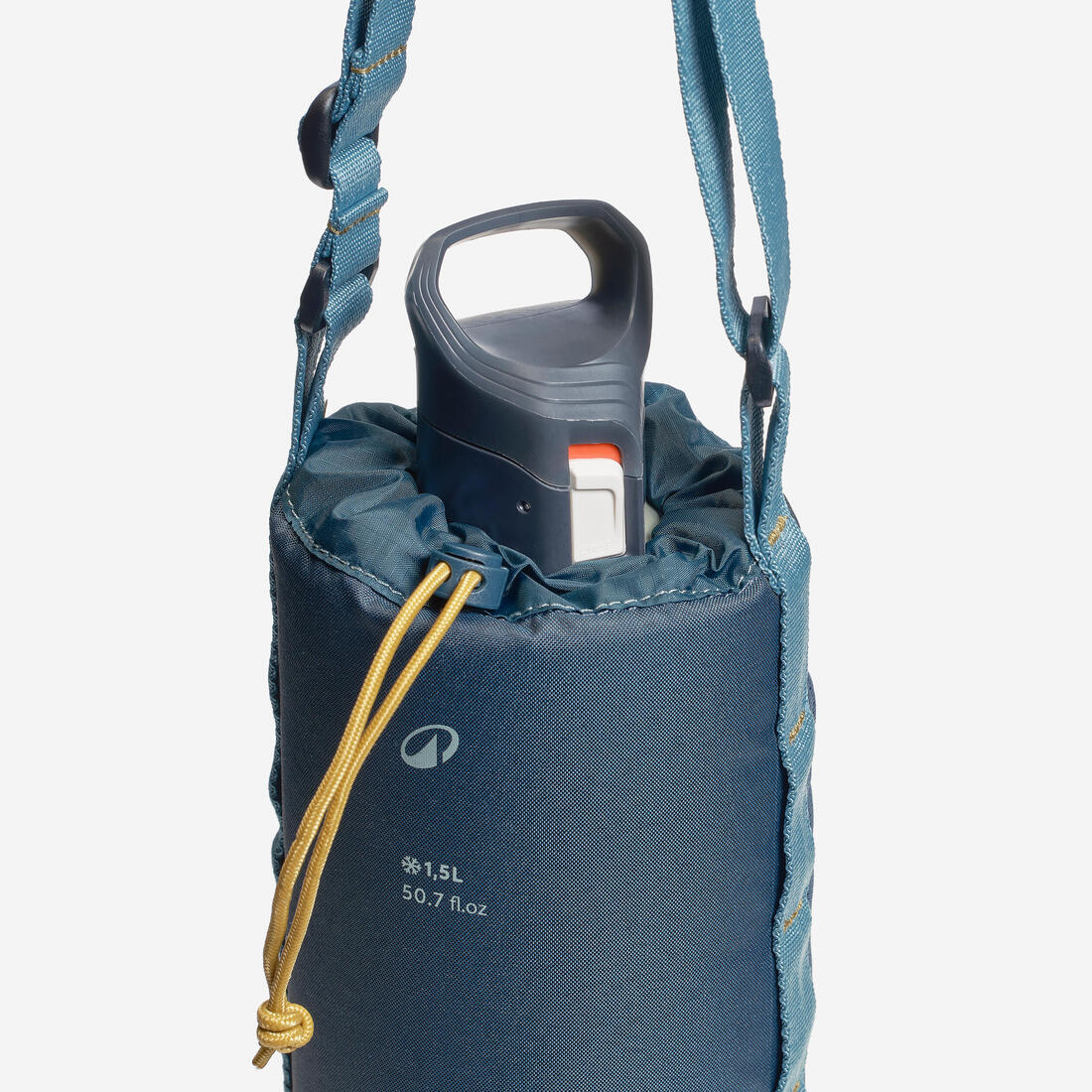 Housse isotherme pour gourde de randonnée jusqu'à 1,5L avec bandoulière et poche