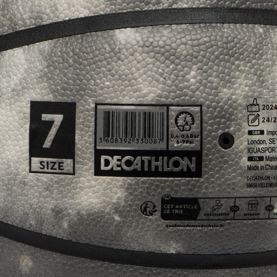 Ballon de basketball taille 7 - bt500 fiba