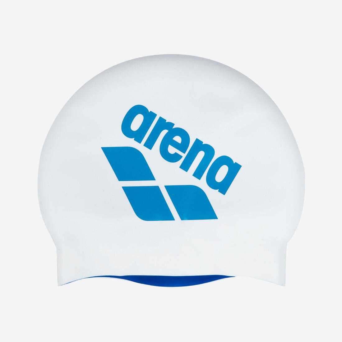 Bonnet de bain en silicone réversible, Swim cap bleu blanc