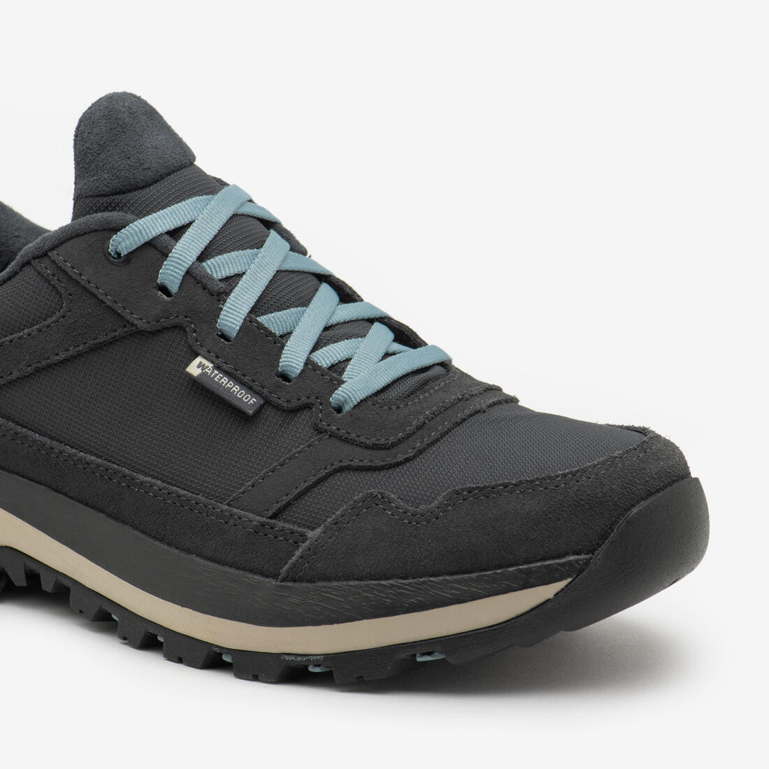 Chaussures de randonnée imperméables femme, NH500 Cuir WP gris