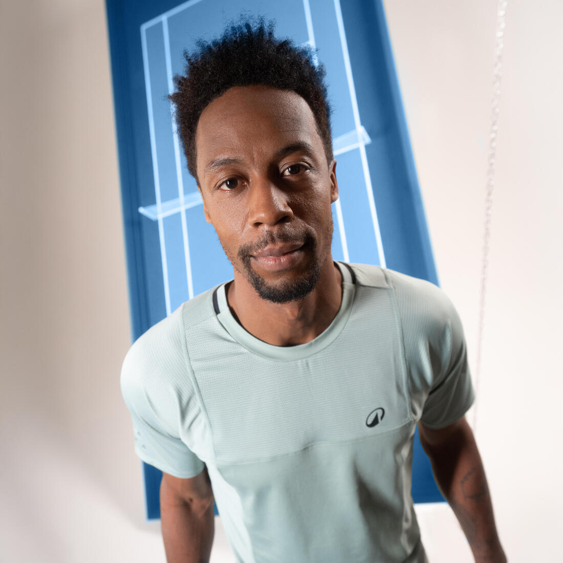 Short de tennis respirant homme, Dry+ Noir Gaël Monfils