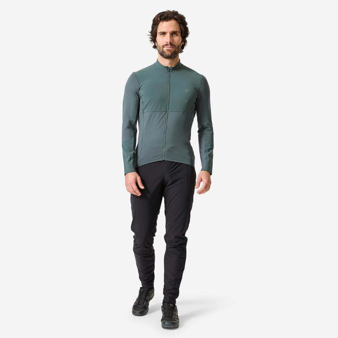 Maillot de VTT manches longues mi-saison, 500 vert foncé